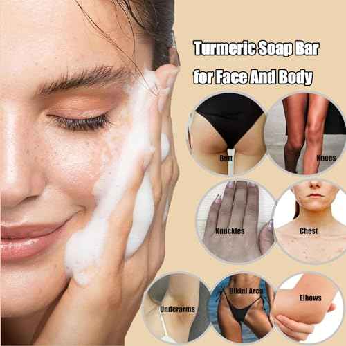 3PCS Lemon Turmeric Kojic Soap + 3 Bubble Nets | Organic Face & Body Bar | Cleansing & Exfoliating | All Skin Types