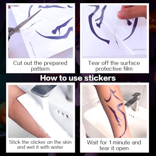 Rumi Temporary Tattoos Waterproof Cosplay Anime Stickers 8 Sheet Set