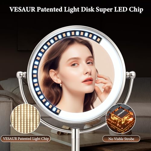 Professional 8.5" Lighted Makeup Mirror with 1X/10X Magnification