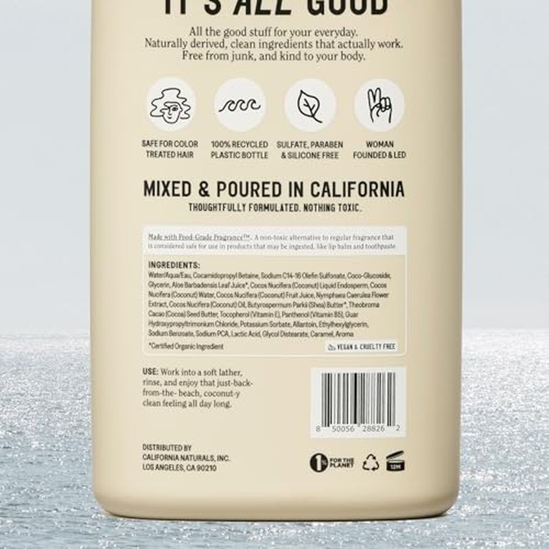 California Naturals Coconut Body Wash | Moisturizing Gel for All Skin Types