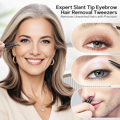 MIYADIVA 3-Piece Magnifying Makeup Mirror Set with Tweezers