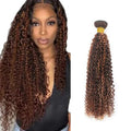 32" P4/30 Kinky Curly Human Hair Bundles - Brazilian Virgin