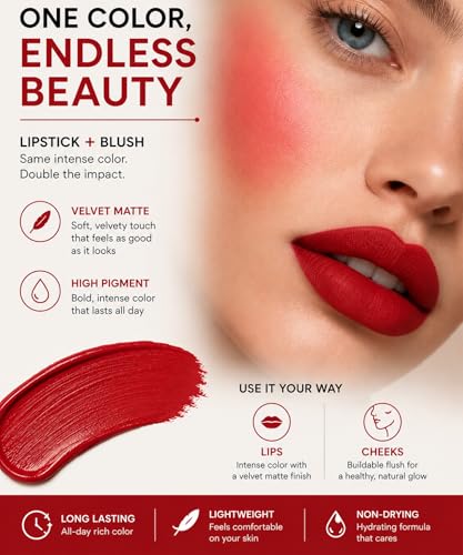 Mynena 2-in-1 Velvet Matte Liquid Lipstick & Cheek Tint