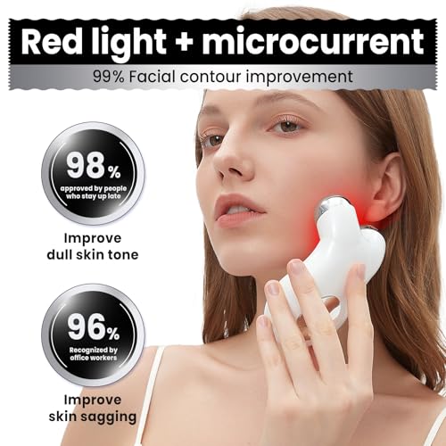 Microcurrent Facial Device with Red Light Therapy - V-Shape Lift