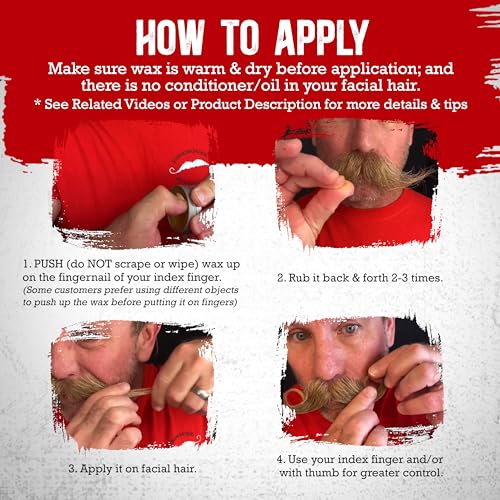 Firehouse Moustache Wax - Made in USA - for Beard & Mustache Shaping - All-Weather, Naturally Scented and Colored Beard Wax (WACKY TACKY, 1 Ounce Tin) - Handmade in Small Batches by John the Fireman