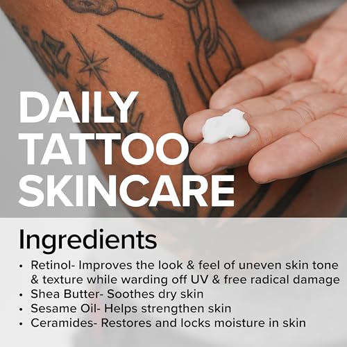 Mad Rabbit Replenish Tattoo Body Lotion - Fragrance-Free Lotion, Non-Greasy & Silicone-Free, Clean Ingredients, Lightweight for Daily Use (3.4 Fl Oz)