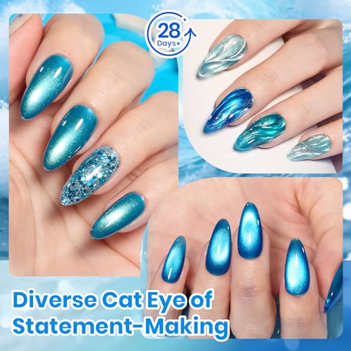Beetles Liberty Blue Cat Eye Gel Polish Set - 6 Colors