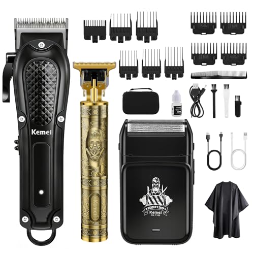 KEMEI Professional Hair Clipper & Beard Trimmer Set for Men