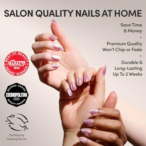 Glamnetic Oyster Press On Nails - Short Oval Pearlescent 30 Kit