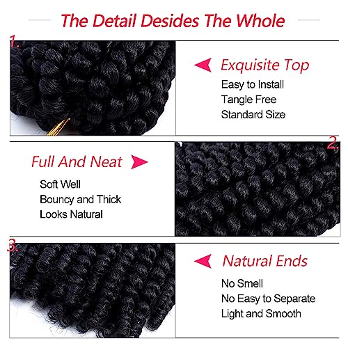 Spring Twist Hair 10 Inch Spring Twist Crochet Hair 6 Packs Spring Twist Braiding Hair For Butterfly Locs Soft Locs Low Temperature Synthetic Fiber Fluffy Hair Extensions (10 Inch,T30)