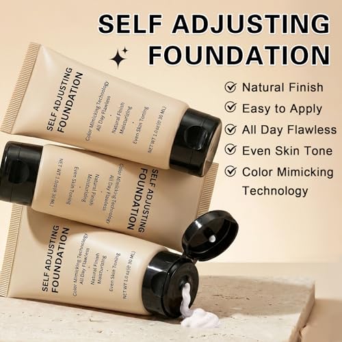Color Changing Foundation with Brush - Self-Adjusting, Lightweight & Hydrating