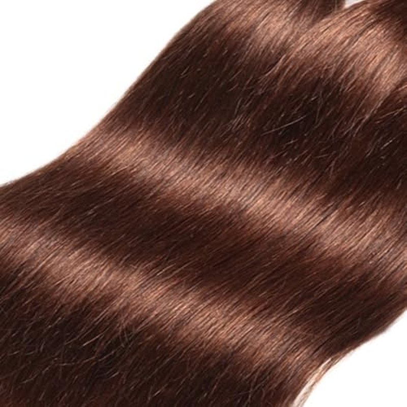 #4 Brown Straight Human Hair Bundles - 34 Inch, 50g