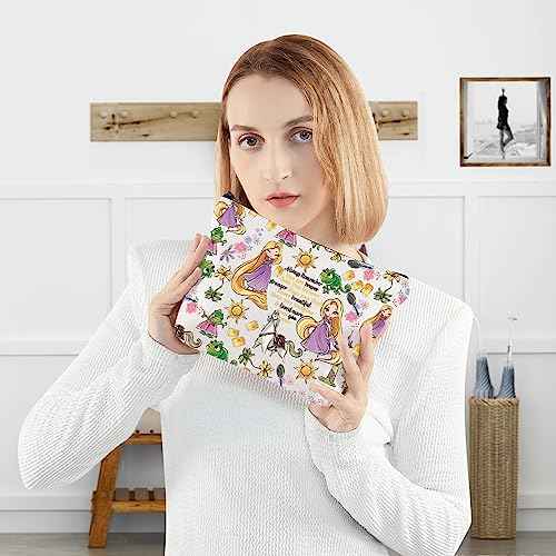 WZMPA Princess Hair & Sun Cosmetic Bag Fairy Tales Fans Gift You Are Braver Stronger Beautiful Than You Know Hair Movie Makeup Zipper Pouch Bag (Hair Princess)