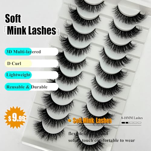 Loladook 16mm Cat Eye Mink Lashes - 3D Fluffy Wispy
