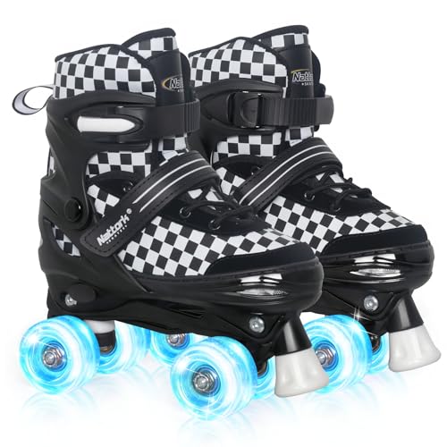 Nattork Adjustable Roller Skates for Kids & Teens - Light-Up Wheels