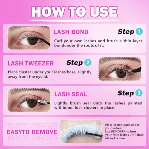 Lash Clusters Kit 280PCS DIY Fluffy Lashes 8-16mm D Curl