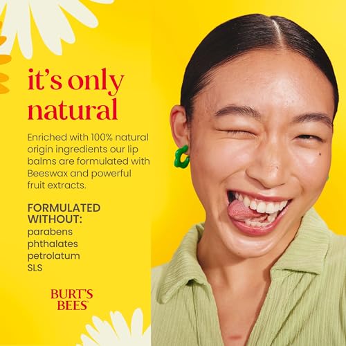 Burt's Bees Bee Mine Lip Balm Gift Set, Strawberry, Dragonfruit Lemon, Pomegranate and Watermelon, 4 Personalized Lip Balms, Pack May Vary