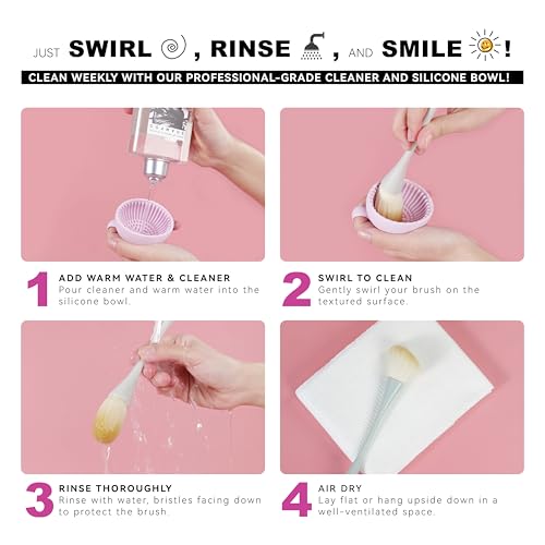 Makeup Brush Cleaner, Tea Tree Oil, Shampoo for Sponges & Puffs, Deep Cleaning, Antibacterial, Conditions Bristles, Gentle, Vegan & Cruelty-Free, Large Value Size, 25.36 fl oz