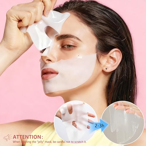 8Pcs Bio-collagen Real Deep Mask, Collagen Face Mask, Collagen Mask Overnight, Hydrating Hydrogel Masks, Anti Aging, Firming, Elasticity Improvement, for All Skin Types, 1.19 Fl Oz