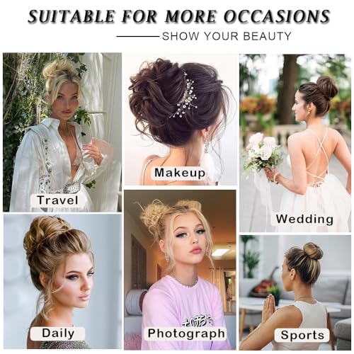 MSBELLE Messy Bun Hair Piece Wavy Curly Fake Hair Buns Synthetic Scrunchie Messy Bun Natural Extensions Updo Hair Pieces for Women (86H10, Q5PLUS)