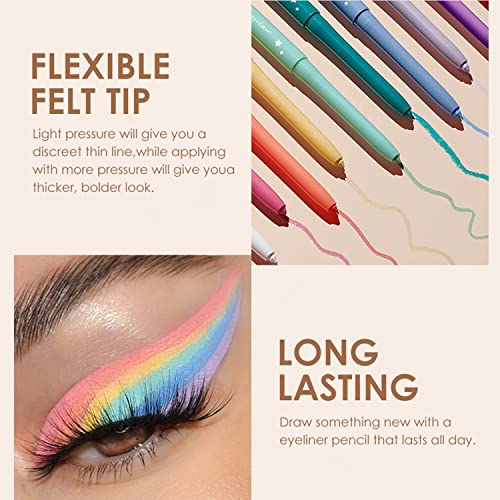 12 Colors Waterproof Gel Eyeliner Pencil Set - Long-Lasting Matte