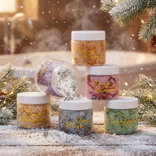 Mothers Day Gifts for Women - 15 Pcs Luxury Spa Gift Set Bath and Body Gift Set for Mom & Dad | Perfect Valentines Day, Christmas, Birthday Gifts with 6 x 150g Bath Salt & 6 x 100g Bath Bomb for Women