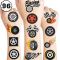 100 PCS Racing Checkered Flag Temporary Tattoos - Party Favors