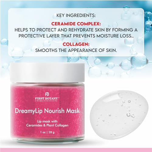 First Botany Lip Mask & Lip Balm - 2 in 1 Nourishing & Hydrating leave-on Overnight lip mask (pink)
