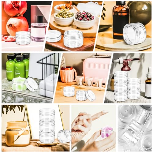 40 Pack 15g Clear Plastic Sample Jars with Lids & Spatulas