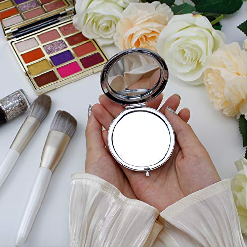 1973 50th Birthday Gifts for Woman Mom Wife Stainless Steel Compact Pocket Travel Makeup Mirror Inspiration Present Behind You All Your Mermories (Silver)