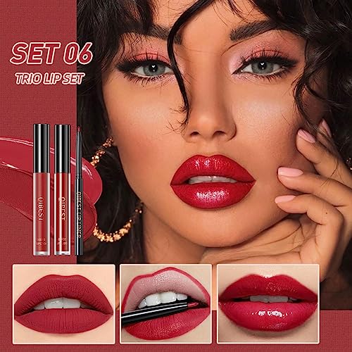 3-In-1 Lip Kit: Lipliner, Lipstick & Gloss Set - Black Magic