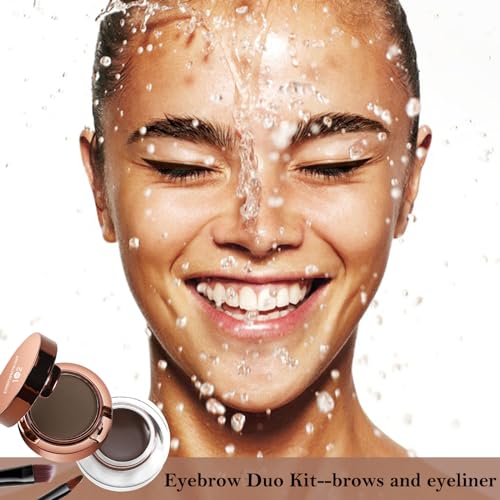 Eyebrow Duo Kit with Powder & Gel Pomade, Waterproof Brow Filler