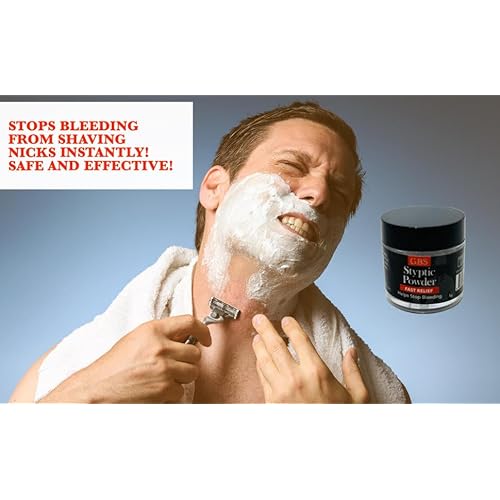 G.B.S Double Edge Blades for Double Edge, Safety and Shavette Razors - 50 Blades and Styptic Powder Jar stop shaving nicks and bleeding