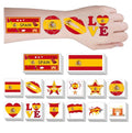56 Pcs Spanish Flag Temporary Tattoos Waterproof