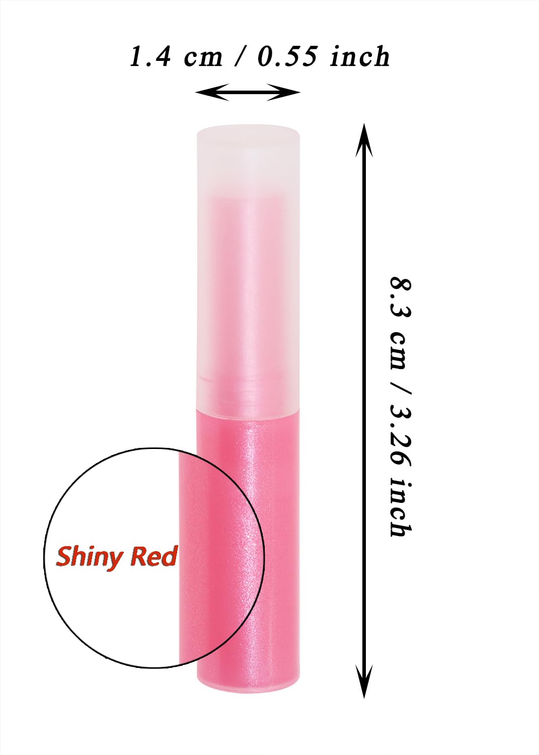 Mini Skater 0.14oz Empty Flavored Lip Balm Container Tubes Plastic Homemade Moisturizing Lip Stick with Caps Bulk Fit for Women Adult DIY Making Supplies, 25 Count (Red)