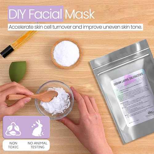 SLSA Sodium Lauryl Sulfoacetate Powder Cosmetic Grade 8 oz / 226 g - Organic Gentle Foaming Surfactant for Shampoos, Body Washes, and Bath Bomb DIY Personal Care Supplies by Talsen Chemicals