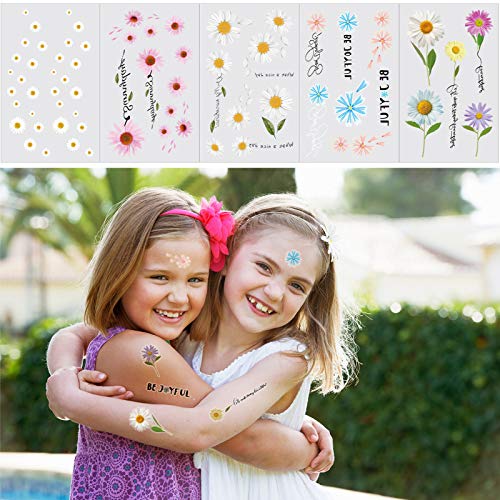 Konsait 25 Sheet Flower Temporary Tattoos - Waterproof Body Art Stickers