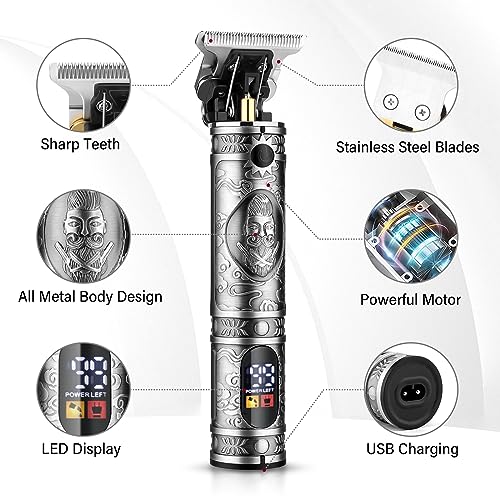 GSKY Professional Hair Clippers & Beard Trimmer Set - 4 in 1 Grooming Kit with USB Charging