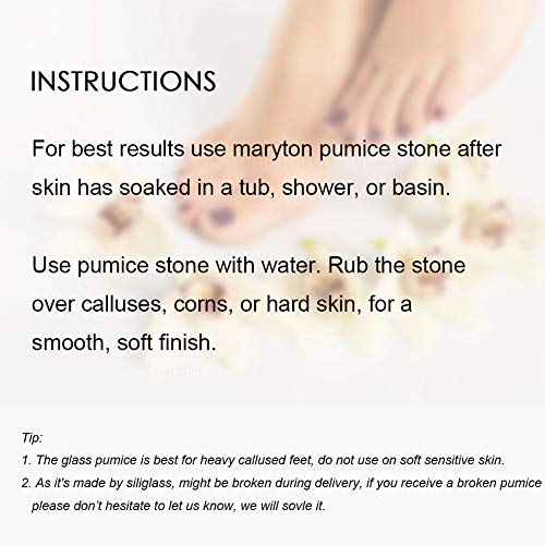 Maryton 2-Pack Glass Pumice Stone for Feet - Double Sided Callus Remover