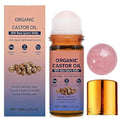 Organic Castor Oil Roll-On with Rose Quartz Roller, 1.7 Fl Oz