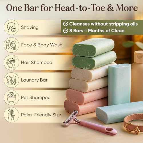 Amish Farms Soap Value Pack? 8 Easy-to-Grip Hydrating Bars (5 oz Each, 2.5 lb) | Cold-Process, USA Made for Sensitive Skin, Face, Hair & Body | Gentle Clean Scent Original Recipe ? Tin Tub Collection