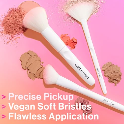 White Powder Brush - Ultra-Plush Synthetic Bristles for Flawless Face Makeup