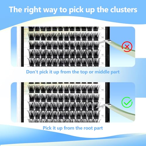 D Curl Cluster Lashes 120pcs Mixed 12-14-16mm Volume Extensions