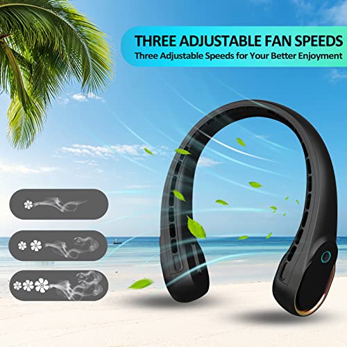 KIDEE Neck Fan, Portable Bladeless Neck Fans, Upgrade 360° Airflow, Super Quiet, 3 Speeds, 4000mAh Personal Wearable Neck Fan, Upgraded Cooling Air Volume USB Rechargeable Hands Free Fan