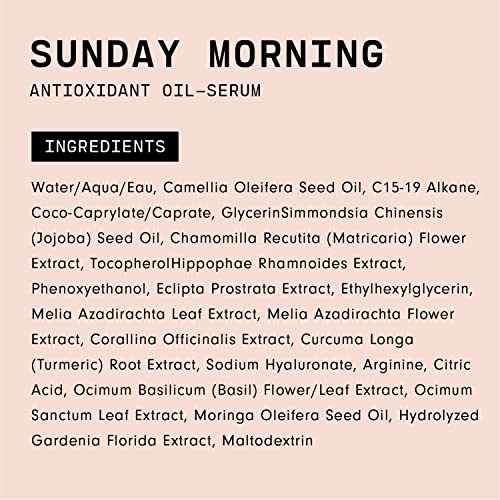 Versed Sunday Morning Antioxidant Oil Face Serum - Nourishing Facial Oil with Camellia Oil, Sea Buckthorn Extract and Vitamin E to Help Hydrate and & Strengthen Skin Barrier - Vegan (1 fl oz)