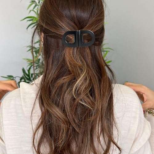 Magnetic Hair Clips for Women, 2PCS Brown & Black Non-Slip Claw Clips