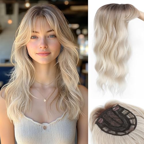 Hair Topper 20" Curly Wavy, 360° 3D Base Volume & Thickness for Thinning Crown