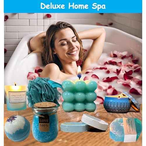 Thanksgiving Gift, Get Well Soon Gift for Women ? 18 Pcs Spa Care Package, Tumbler, Candles, Fuzzy Socks ? Relaxation Gift Basket for Mom, Wife, Friend ? After Surgery, Birthday, Self Care