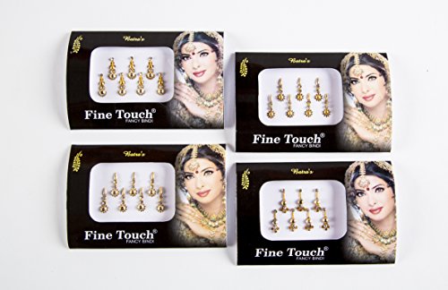 Gold Bindis Set - 4 Packs Assorted Designs
