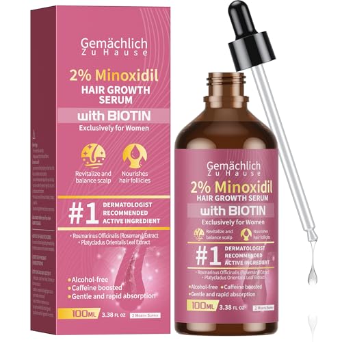 Minoxidil 2% Women's Hair Growth Serum with Biotin & Rosemary, 100ml